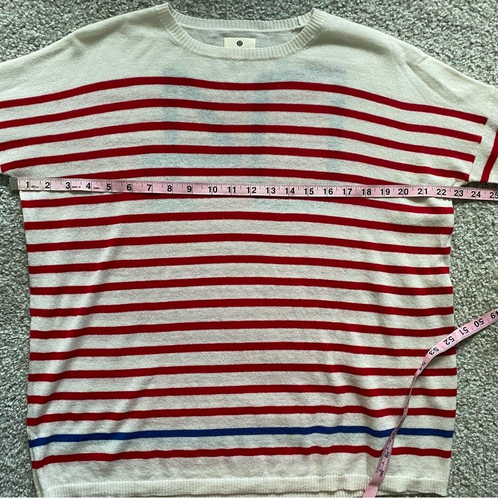 SUNDRY Red White & Blue Striped Cashmere Sweater Number 04 - Picture 5 of 8